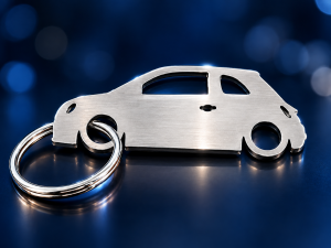 Keychain - FIAT 500 Silhouette Design