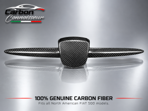 FIAT 500 ABARTH Front Emblem Cover Trim - Carbon Fiber - V1 - Carbon Connoisseur