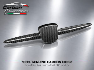 FIAT 500 ABARTH Front Emblem Cover Trim - Carbon Fiber - V1 - Carbon Connoisseur