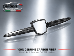 FIAT 500 ABARTH Front Emblem Cover Trim - Carbon Fiber - V2 - Carbon Connoisseur