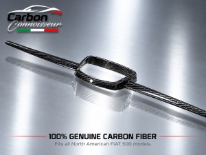 FIAT 500 ABARTH Front Emblem Cover Trim - Carbon Fiber - V2 - Carbon Connoisseur