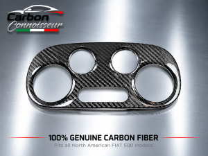 FIAT 500 Temperature Control Panel - Carbon Fiber - Automatic Controls - Carbon Connoisseur