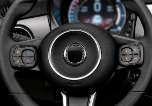 FIAT 500 Steering Wheel Center Badge Frame - Carbon Fiber - Carbon Connoisseur