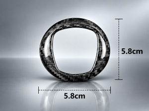 FIAT 500 Steering Wheel Center Badge Frame - Carbon Fiber - Carbon Connoisseur