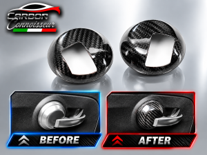 FIAT 500 Interior Door Handle Kit - Carbon Fiber - Carbon Connoisseur