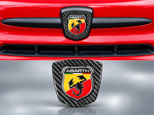 FIAT 500 ABARTH Front Emblem Inner Frame - Carbon Fiber - Carbon Connoisseur