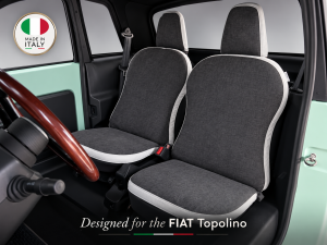 FIAT Topolino - Seat Cushions - Water repellent/ Stain Resistant Fabric - Set of 2 - Grey/ White FIAT Topolino - Seat Cushions - Water repellent/ Stain Resistant Fabric - Set of 2 - Grey/ White