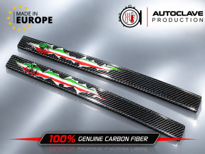 FIAT 500 Door Sills - Carbon Fiber - Italian Flag Exposed