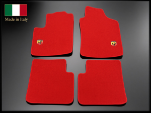 FIAT 500 Floor Mats - Red Carpet w/ ABARTH Crest