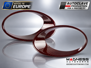 FIAT 500 Driving Lights Frames - Carbon Fiber - EU Model - Red Candy