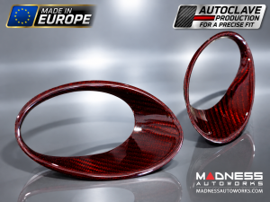  FIAT 500 Driving Lights Frames - Carbon Fiber - NA Model - Red Candy