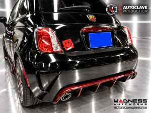 FIAT 500 Trunk Handle - Carbon Fiber - Red Candy