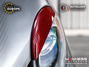 FIAT 500 Eyebrows - Carbon Fiber - Koshi Composites - Red Candy