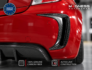 FIAT 500 Rear Bumper Side Duct Trim Piece Set - Carbon Fiber 