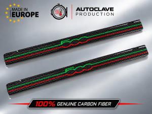 FIAT 500 Door Sills - Carbon Fiber - 500 Logo in Italian Colors