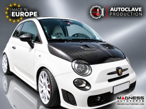 FIAT 500 Hood - Carbon Fiber - w/ Vents