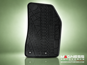 FIAT 500X Floor Mats - All Weather - Rubber - Premium - Front + Rear Set - Black 