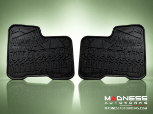 FIAT 500X Floor Mats - All Weather - Rubber - Premium - Front + Rear Set - Black 