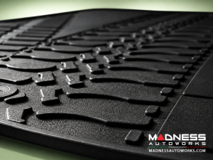 FIAT 500X Floor Mats - All Weather - Rubber - Premium - Front + Rear Set - Black 