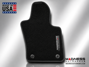FIAT 500X Floor Mats - Premium Carpet - MADNESS - Front + Rear Set - w/ MADNESS Logo