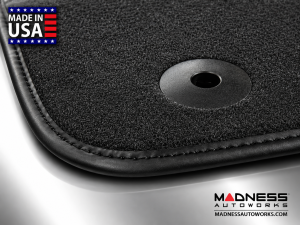 FIAT 500X Floor Mats - Premium Carpet - MADNESS - Front + Rear Set - w/ MADNESS Logo