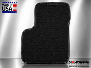 FIAT 500X Floor Mats - Premium Carpet - MADNESS - Front + Rear Set - w/ MADNESS Logo