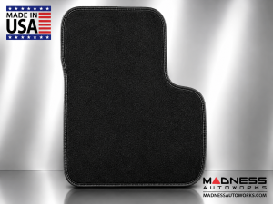 FIAT 500X Floor Mats - Premium Carpet - MADNESS - Front + Rear Set - w/ MADNESS Logo