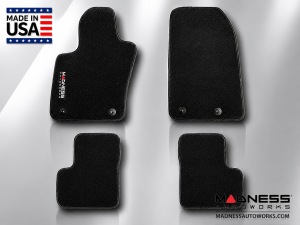FIAT 500X Floor Mats - Premium Carpet - MADNESS - Front + Rear Set - w/ MADNESS Logo