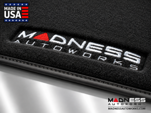 FIAT 500X Floor Mats - Premium Carpet - MADNESS - Front + Rear Set - w/ MADNESS Logo