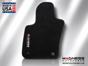 FIAT 500X Floor Mats - Premium Carpet - MADNESS - Front + Rear Set - w/ MADNESS Logo