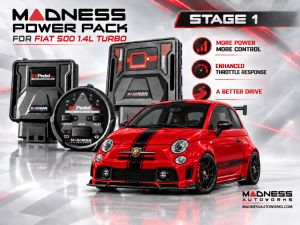 FIAT 500 MADNESS Power Pack PRO - Stage 1 - 1.4L Turbo Models
