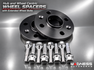 FIAT 500 Wheel Spacers - MADNESS - 12mm - set of 2 w/ extended bolts