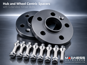 FIAT 500L Wheel Spacers - MADNESS - 16mm - set of 2 w/ extended bolts