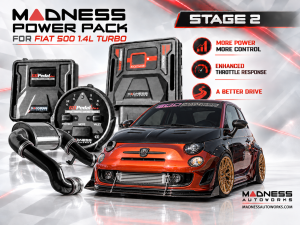 FIAT 500 MADNESS Power Pack PRO - Stage 2 - 1.4L Turbo Models
