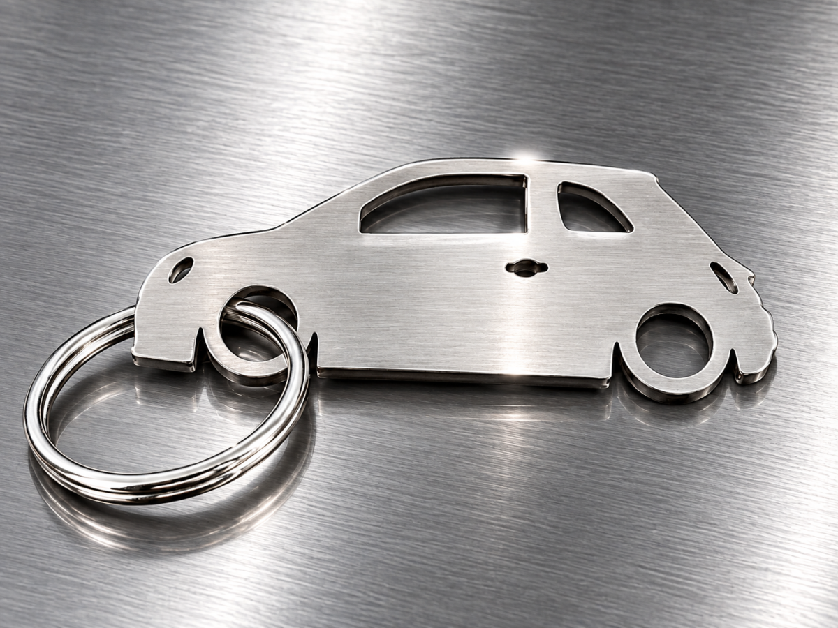 Keychain - FIAT 500 Silhouette Design