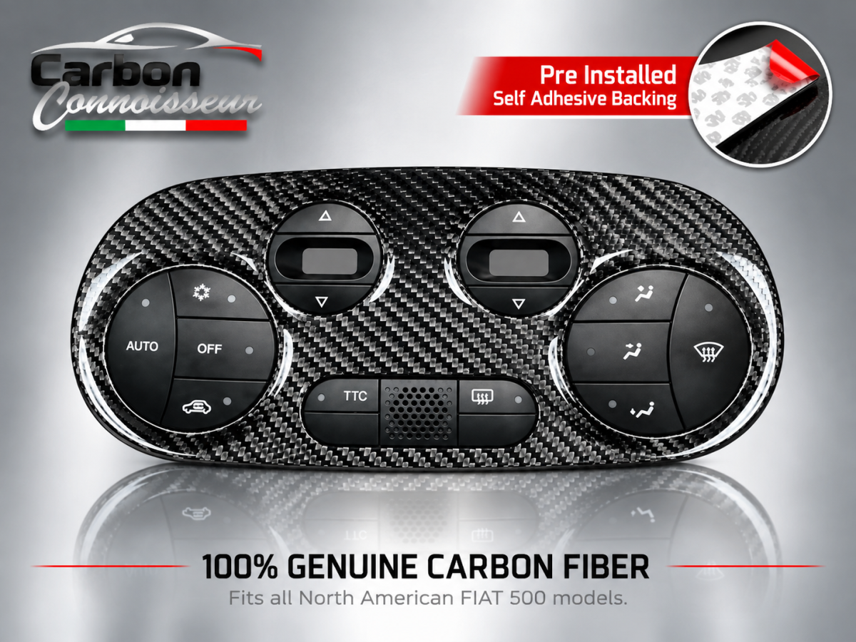 FIAT 500 Temperature Control Panel - Carbon Fiber - Automatic Controls - Carbon Connoisseur