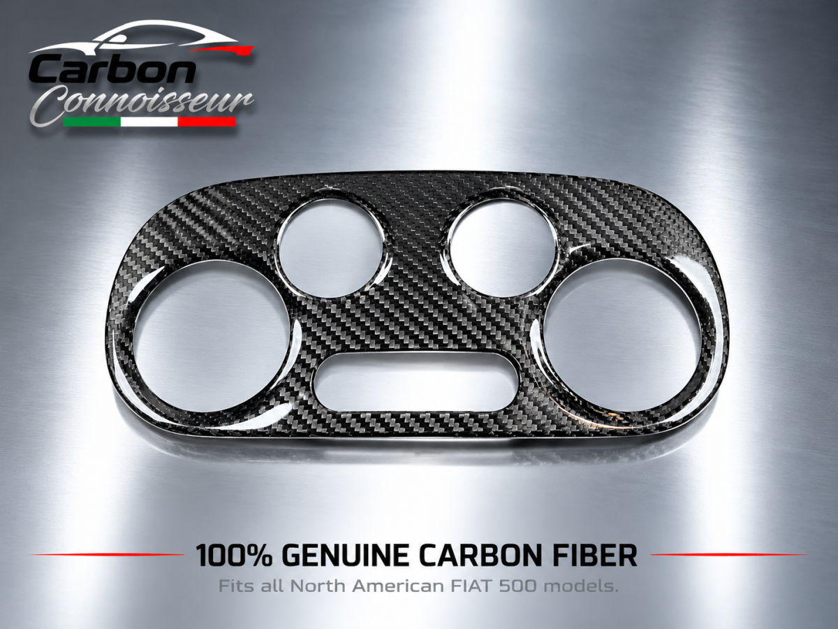 FIAT 500 Temperature Control Panel - Carbon Fiber - Automatic Controls - Carbon Connoisseur