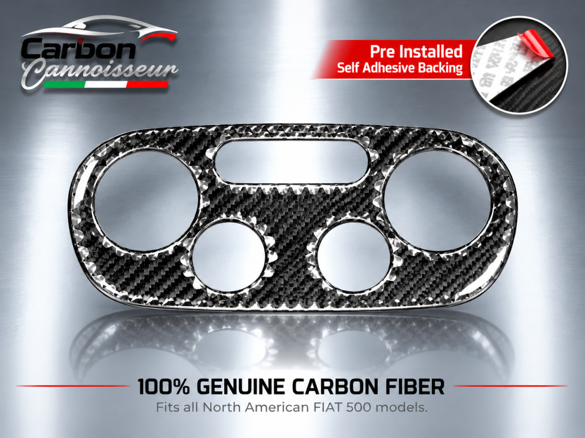 FIAT 500 Temperature Control Panel - Carbon Fiber - Automatic Controls - Carbon Connoisseur