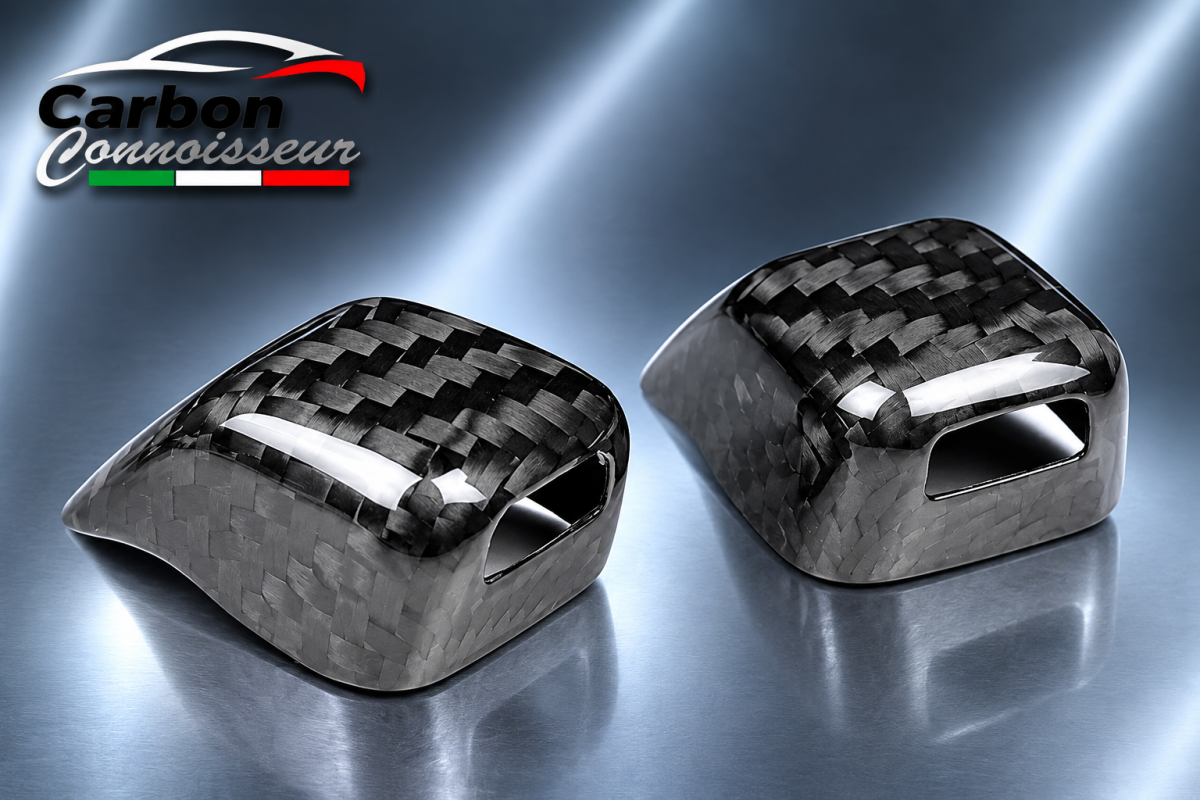 FIAT 500 Windshield Spray Nozzle Cover Set - Carbon Fiber - Carbon Connoisseur