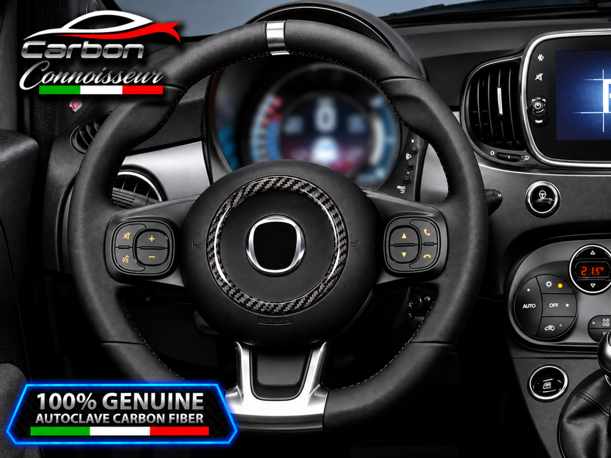 FIAT 500 Steering Wheel Outer Ring Trim - Carbon Fiber - Carbon Connoisseur