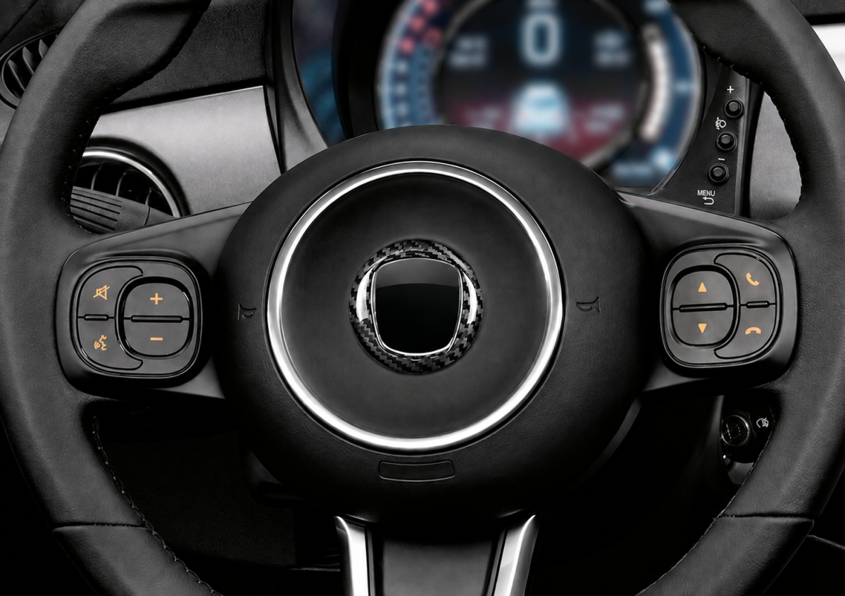 FIAT 500 Steering Wheel Center Badge Frame - Carbon Fiber - Carbon Connoisseur