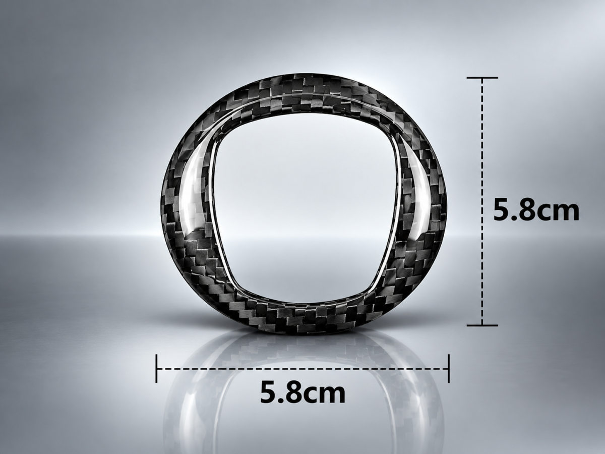 FIAT 500 Steering Wheel Center Badge Frame - Carbon Fiber - Carbon Connoisseur