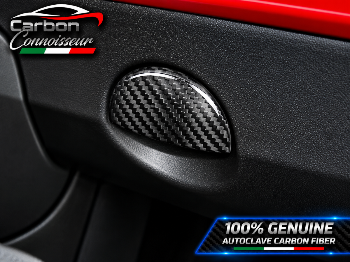 FIAT 500 Glove Box Door Handle Cover - Carbon Fiber - Carbon Connoisseur