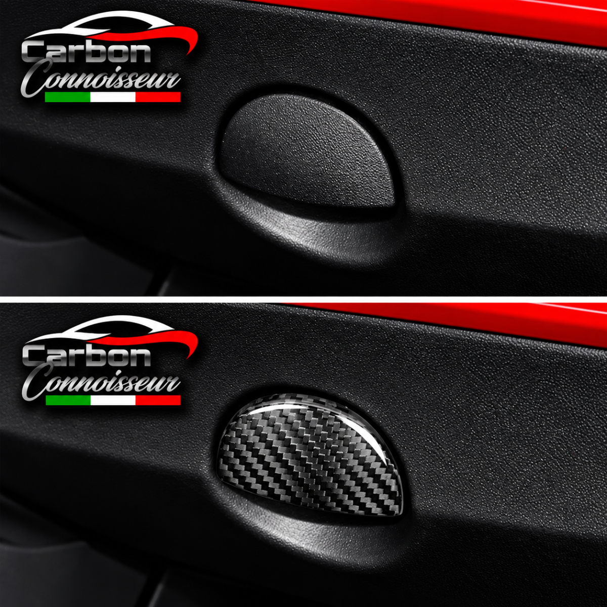 FIAT 500 Glove Box Door Handle Cover - Carbon Fiber - Carbon Connoisseur