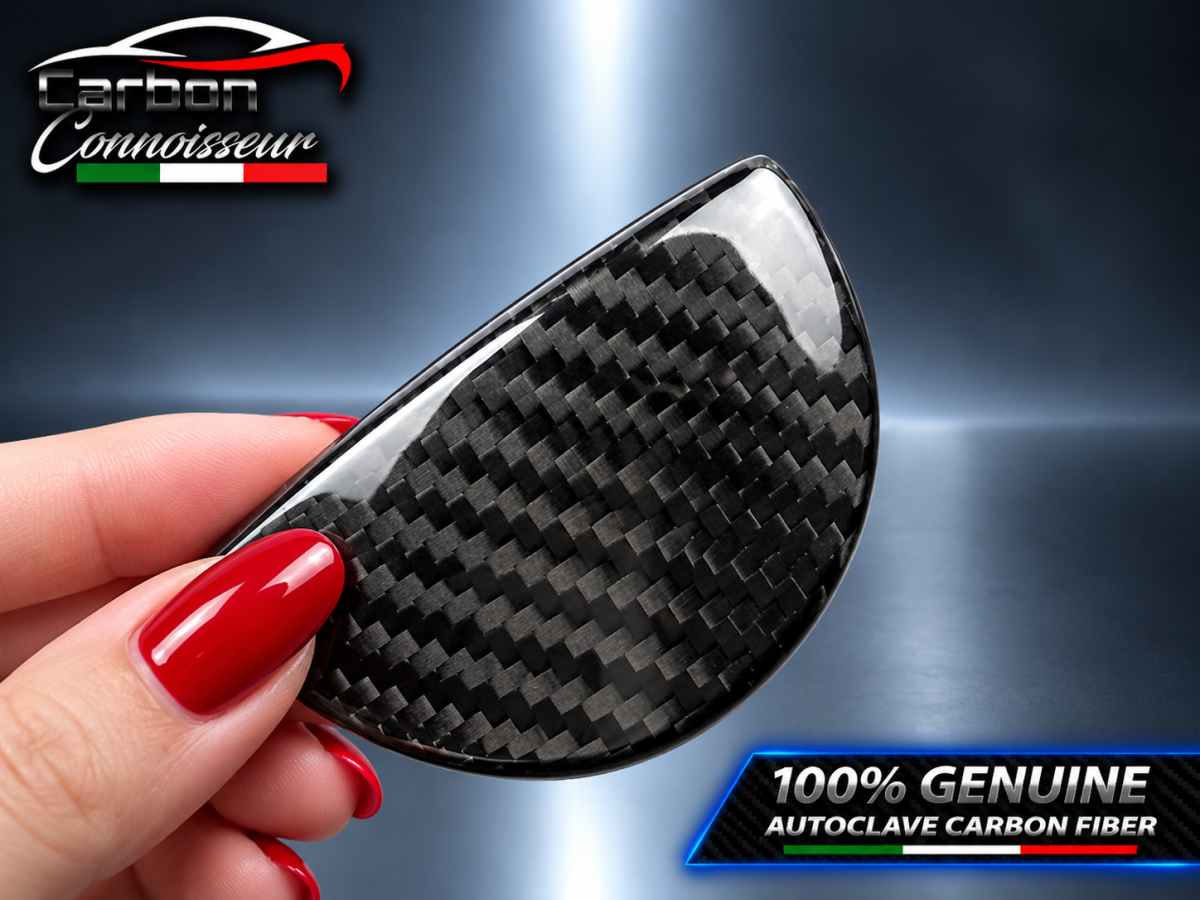 FIAT 500 Glove Box Door Handle Cover - Carbon Fiber - Carbon Connoisseur