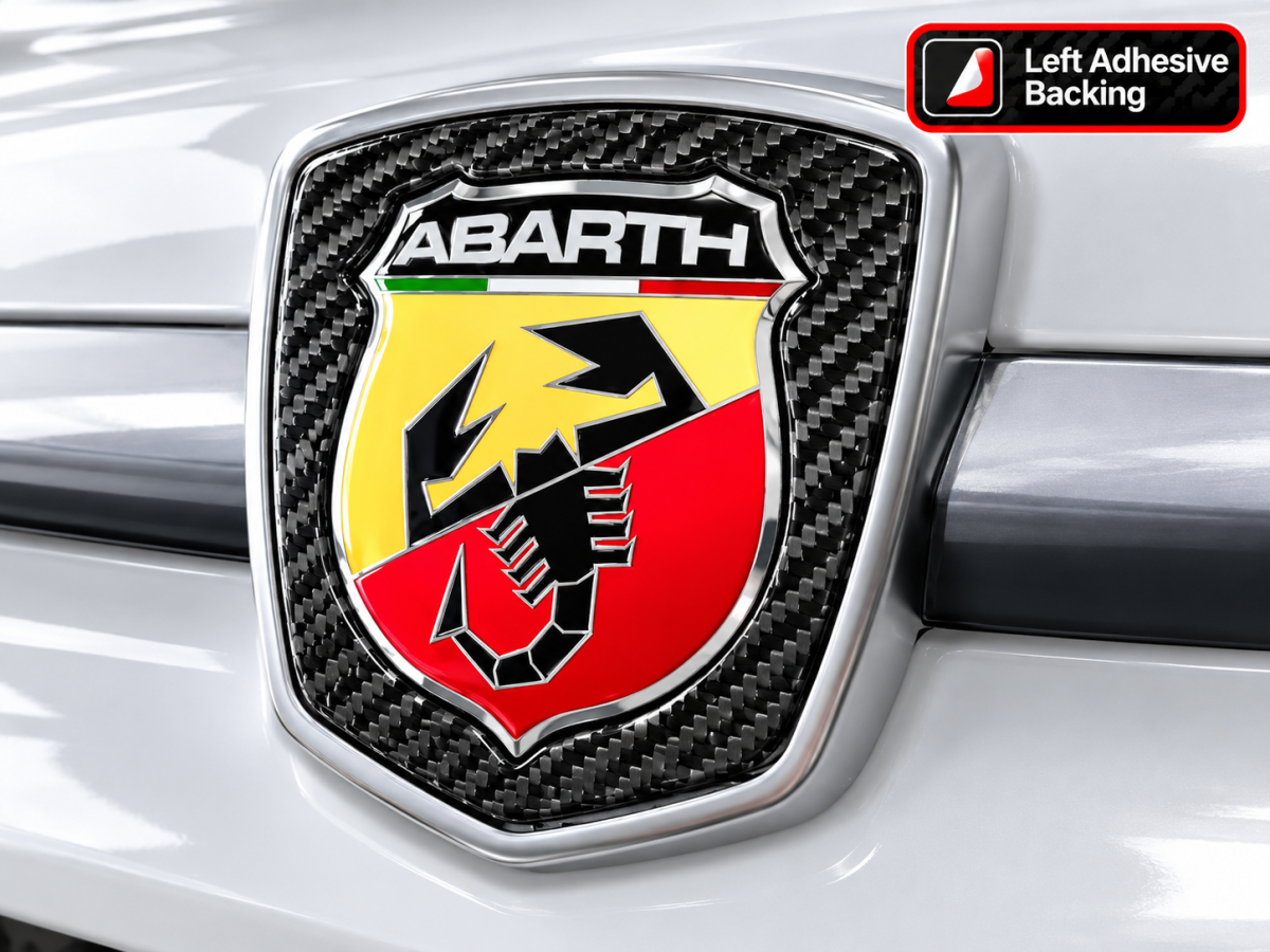 FIAT 500 ABARTH Front Emblem Inner Frame - Carbon Fiber - Carbon Connoisseur