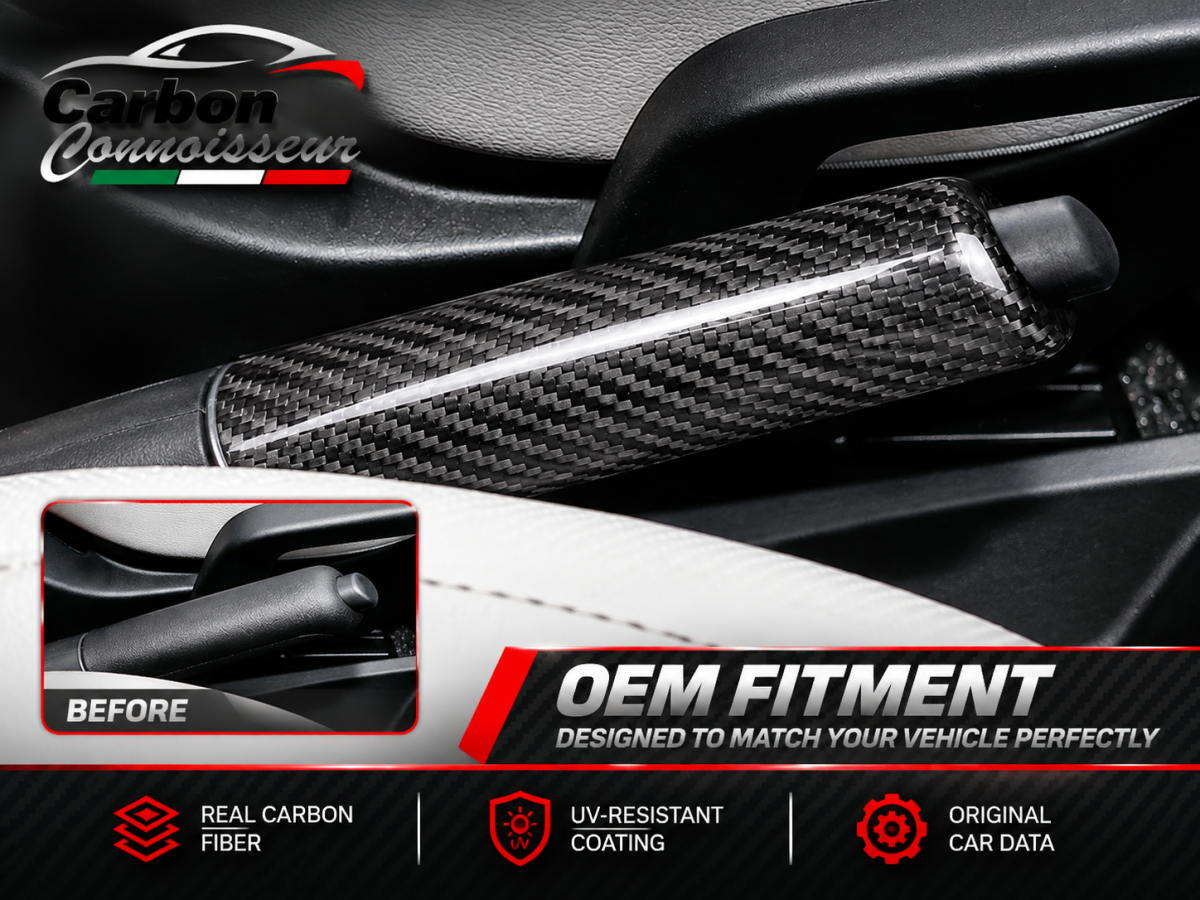 FIAT 500 Handbrake Cover - Carbon Fiber - Carbon Connoisseur