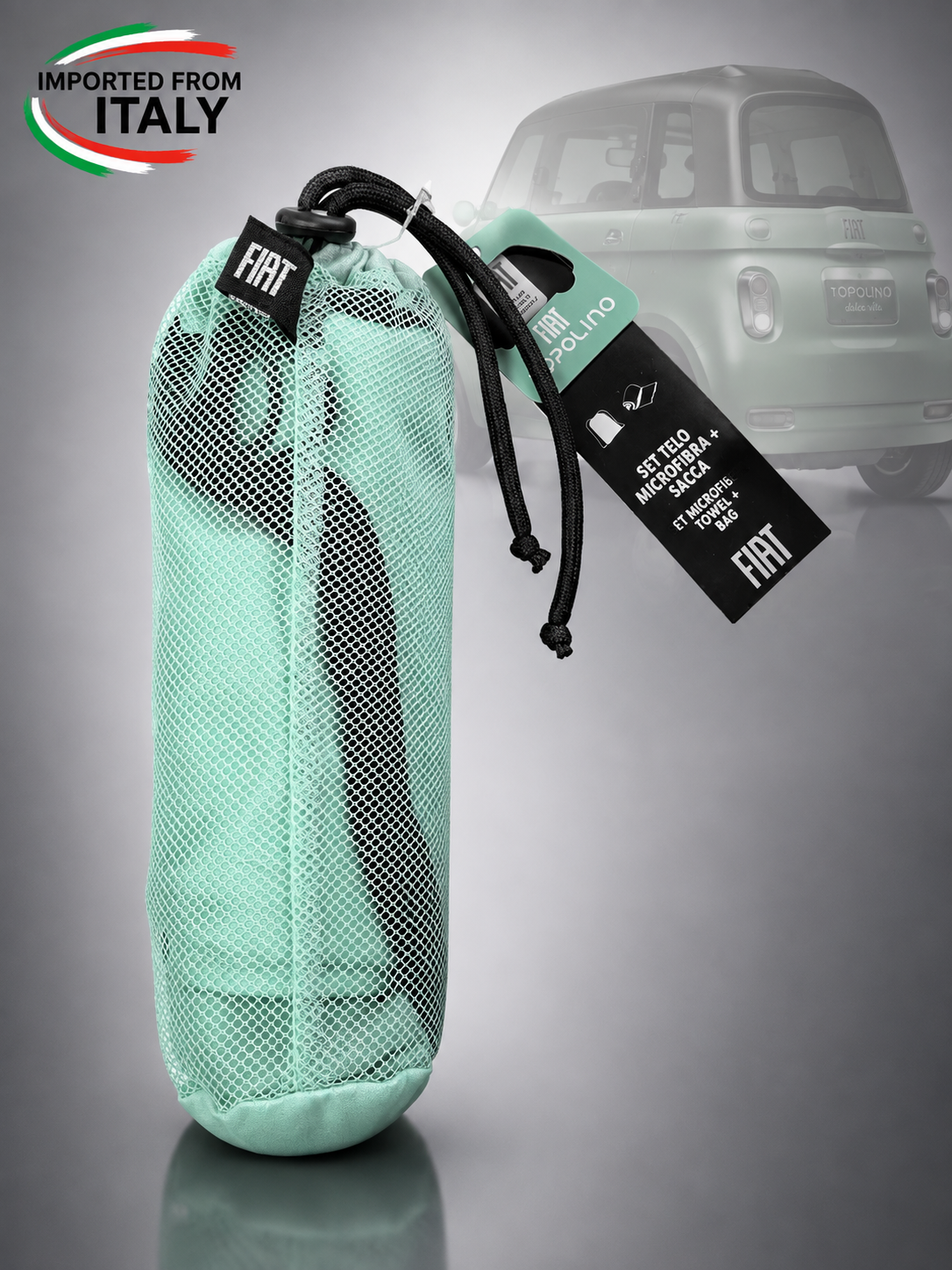 FIAT Topolino Microfiber Towel + Carry Bag Set