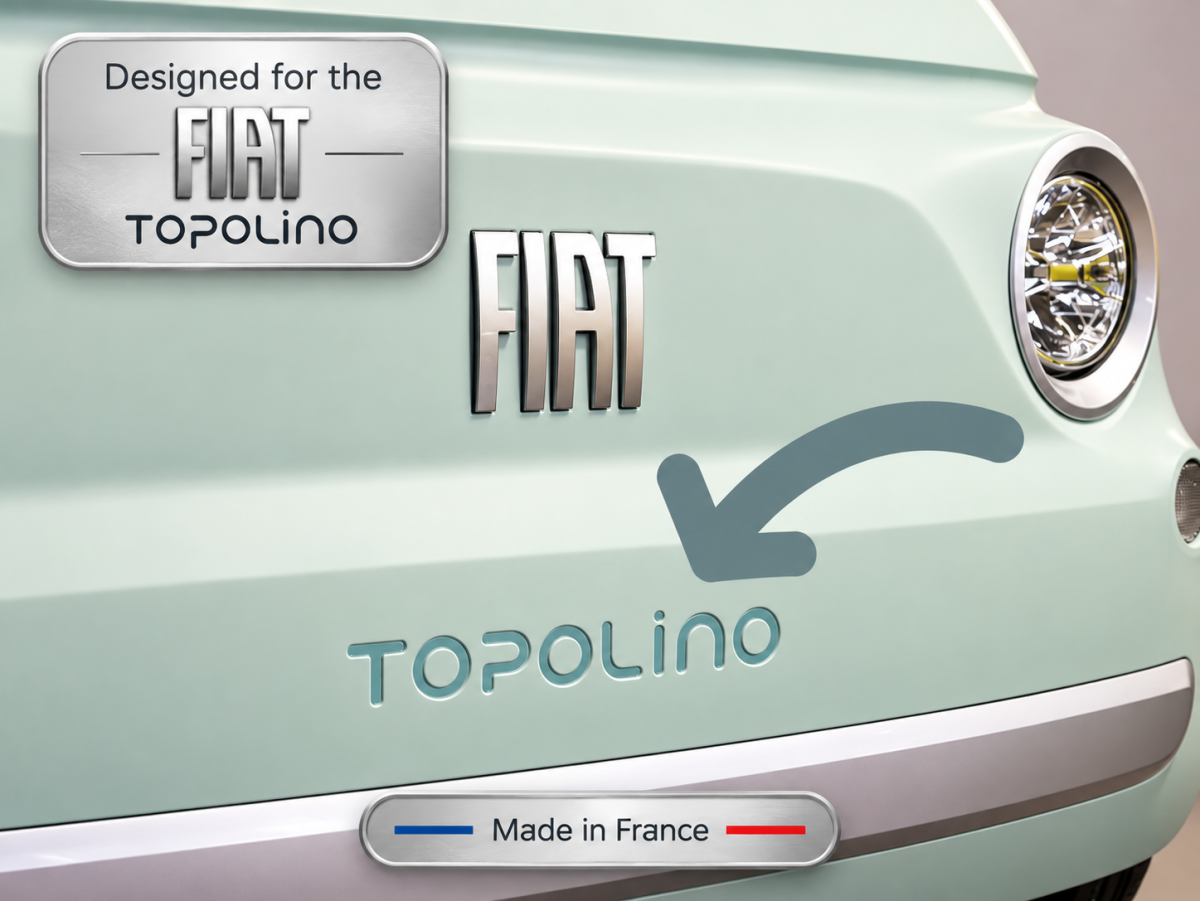 FIAT Topolino Decal Kit – "Topolino" Logo - Black