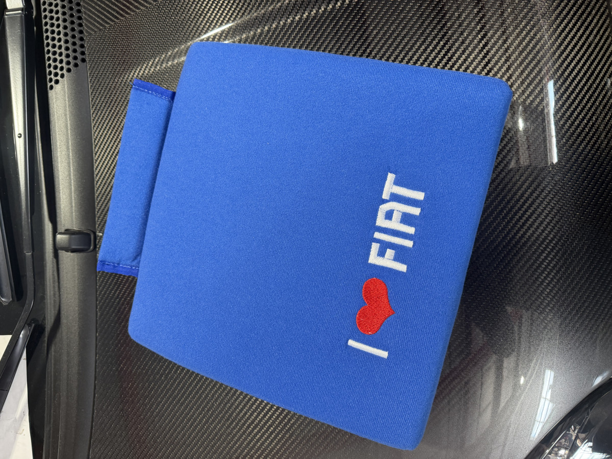 FIAT 500 Seat Cushion - Blue w/ I Love FIAT 500 Logo